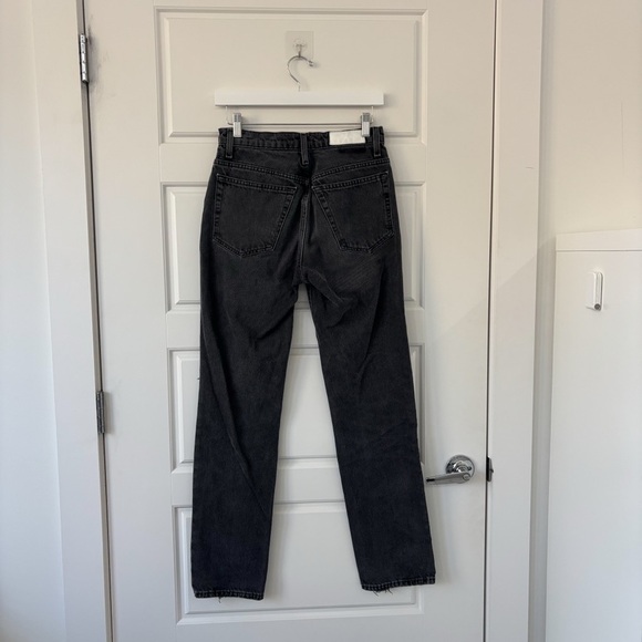 Re/Done Black Distressed Straight Leg Jeans - Picture 5 of 9